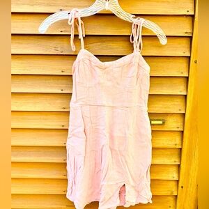 Aéropostale dress blush pink tie spaghetti strap bodycon fitted mini jumper